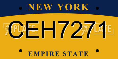 CEH7271 New York License Plate