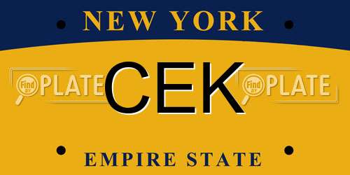 CEK New York License Plate