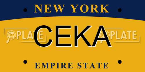 CEKA New York License Plate