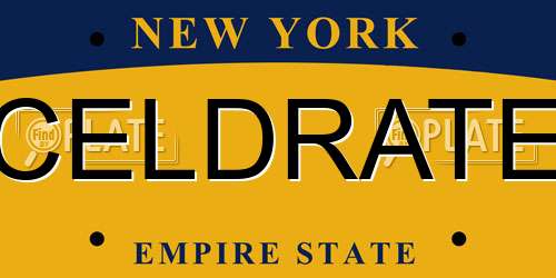 CELDRATE New York License Plate
