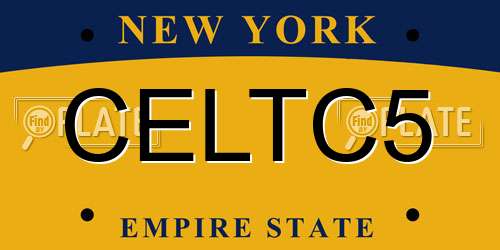 CELTC5 New York License Plate