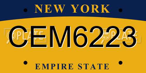 CEM6223 New York License Plate