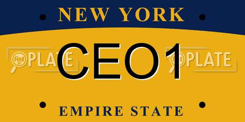 CEO1 New York License Plate