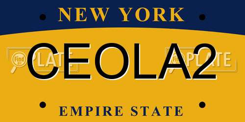 CEOLA2 New York License Plate