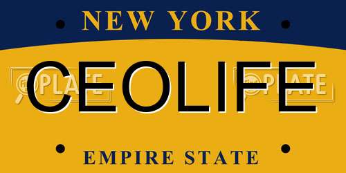 CEOLIFE New York License Plate