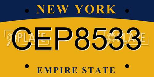 CEP8533 New York License Plate