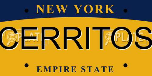 CERRITOS New York License Plate