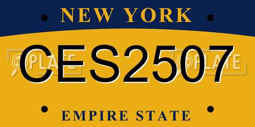 CES2507 New York License Plate