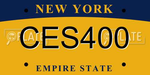 CES400 New York License Plate