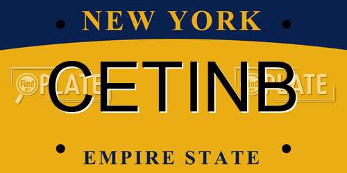 CETINB New York License Plate