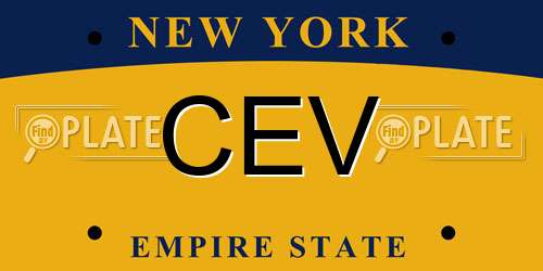 CEV New York License Plate