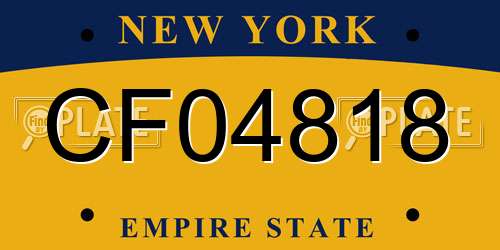 CF04818 New York License Plate