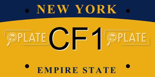 CF1 New York License Plate