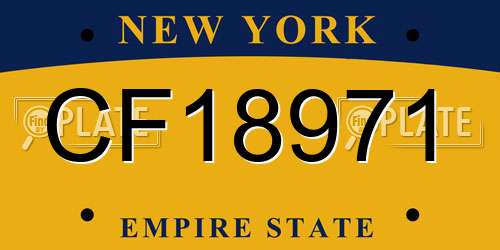CF18971 New York License Plate