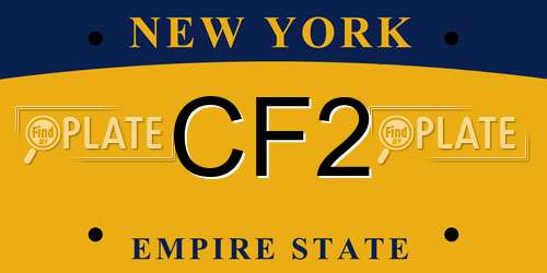 CF2 New York License Plate