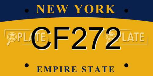 CF272 New York License Plate