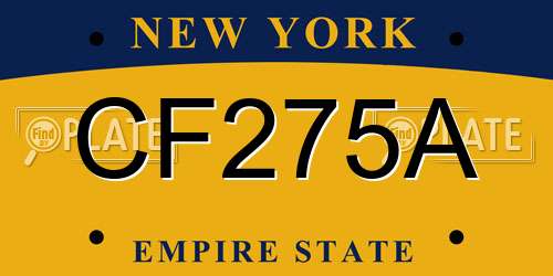 CF275A New York License Plate