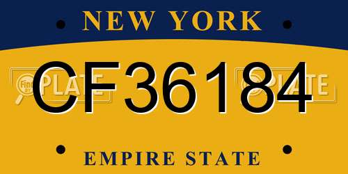 CF36184 New York License Plate