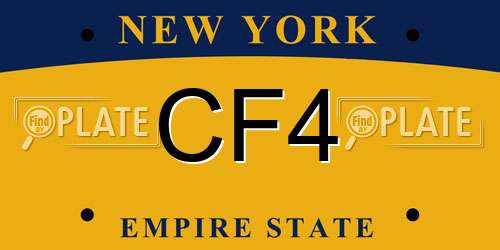 CF4 New York License Plate