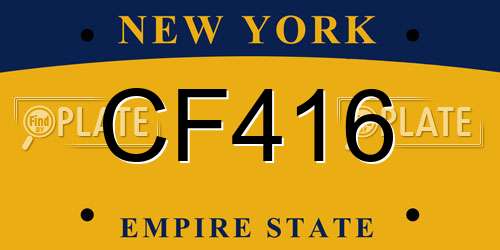 CF416 New York License Plate