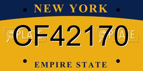 CF42170 New York License Plate