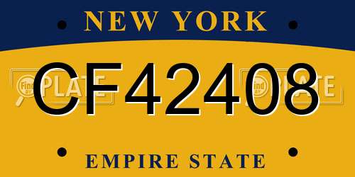 CF42408 New York License Plate