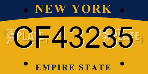 CF43235 New York License Plate