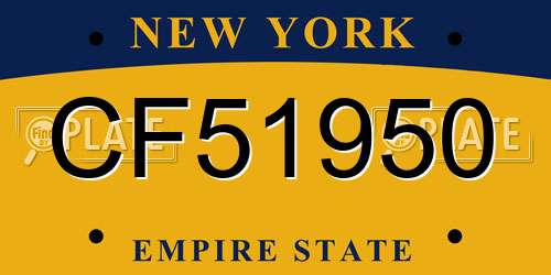 CF51950 New York License Plate