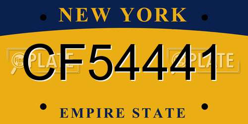 CF54441 New York License Plate