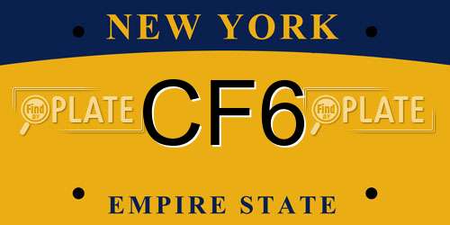 CF6 New York License Plate