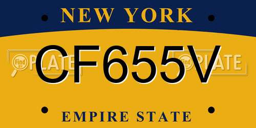 CF655V New York License Plate
