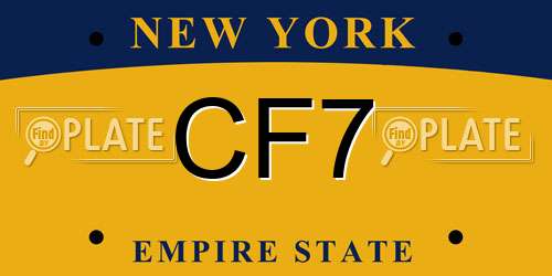 CF7 New York License Plate