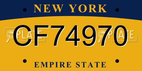 CF74970 New York License Plate