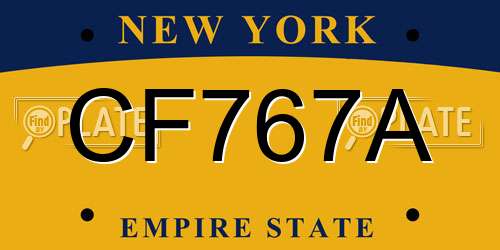 CF767A New York License Plate