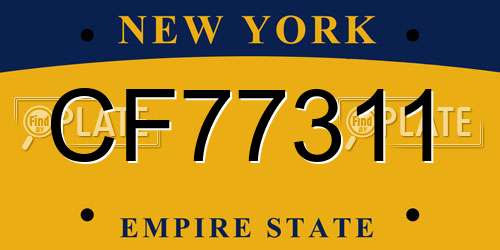 CF77311 New York License Plate