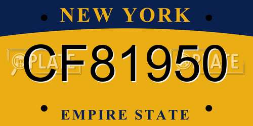 CF81950 New York License Plate