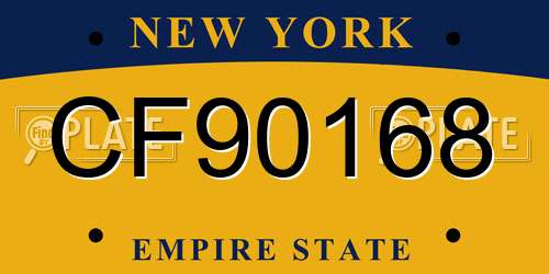 CF90168 New York License Plate