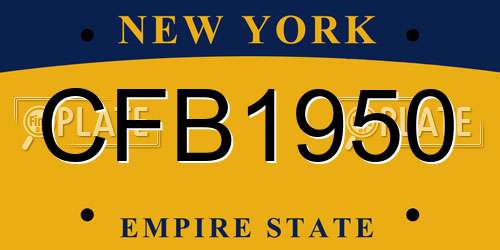 CFB1950 New York License Plate