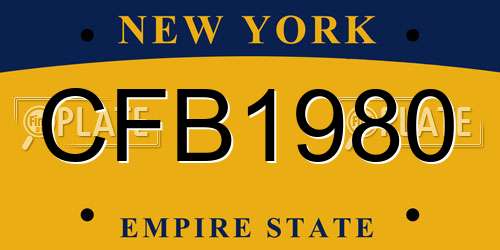 CFB1980 New York License Plate