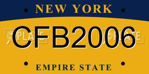 CFB2006 New York License Plate