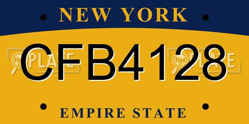 CFB4128 New York License Plate