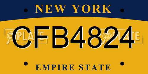 CFB4824 New York License Plate
