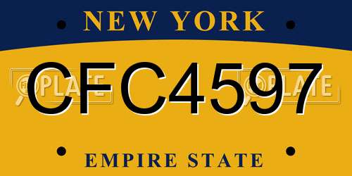 CFC4597 New York License Plate
