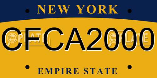 CFCA2000 New York License Plate