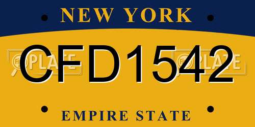 CFD1542 New York License Plate