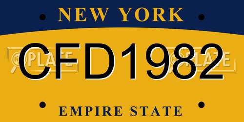 CFD1982 New York License Plate