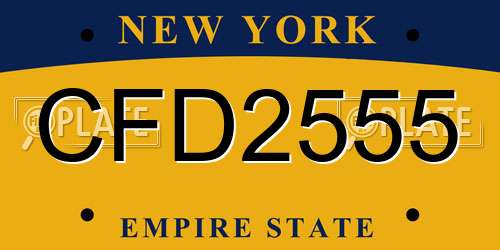 CFD2555 New York License Plate