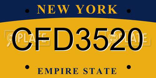 CFD3520 New York License Plate