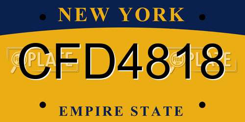CFD4818 New York License Plate