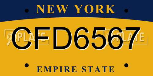 CFD6567 New York License Plate